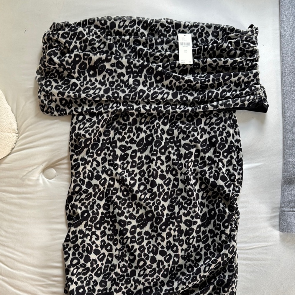 Anthropologie Black and Gray Leopard Print Top